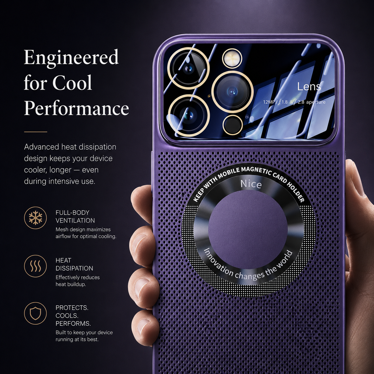 Luxury iPhone Case MagSafe Compatible Heat Dissipation Metal Frame Shockproof Protective Cover Camera Lens Protection Electroplated Design Slim Profile