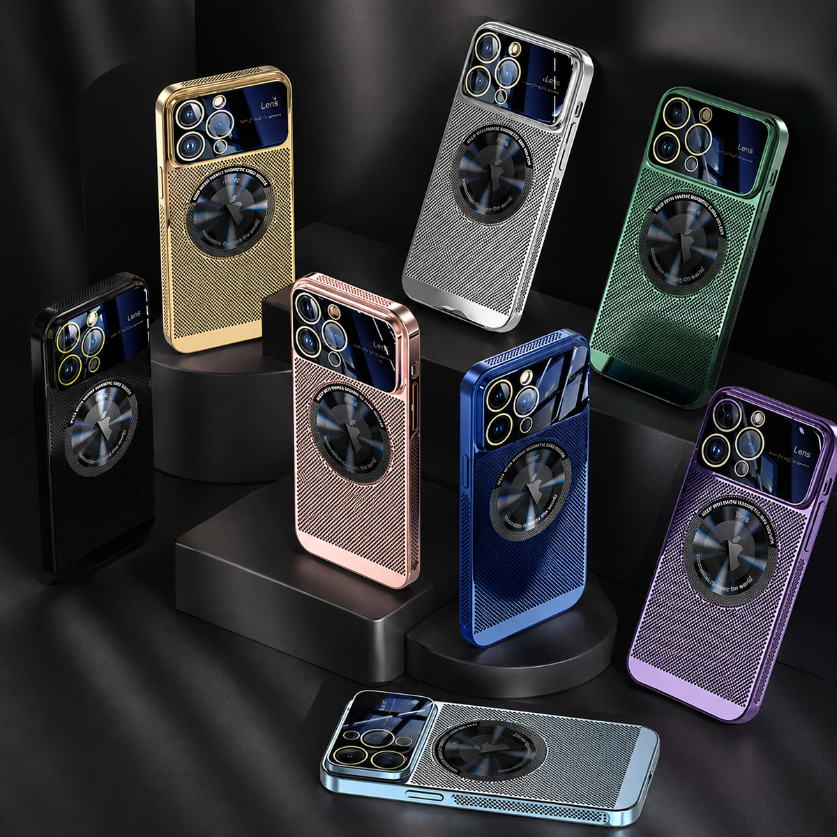 Luxury iPhone Case MagSafe Compatible Heat Dissipation Metal Frame Shockproof Protective Cover Camera Lens Protection Electroplated Design Slim Profile