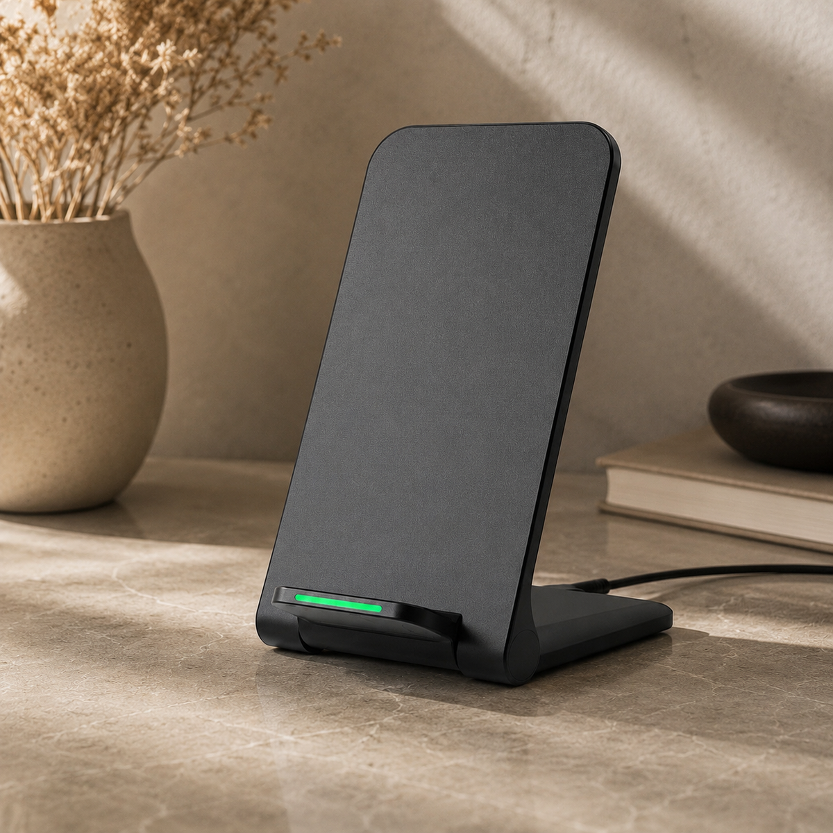 Premium 30W Wireless Charger Stand Fast Charging Foldable Phone Charging Stand USB C Vertical Horizontal Viewing Compatible with iPhone Travel Design