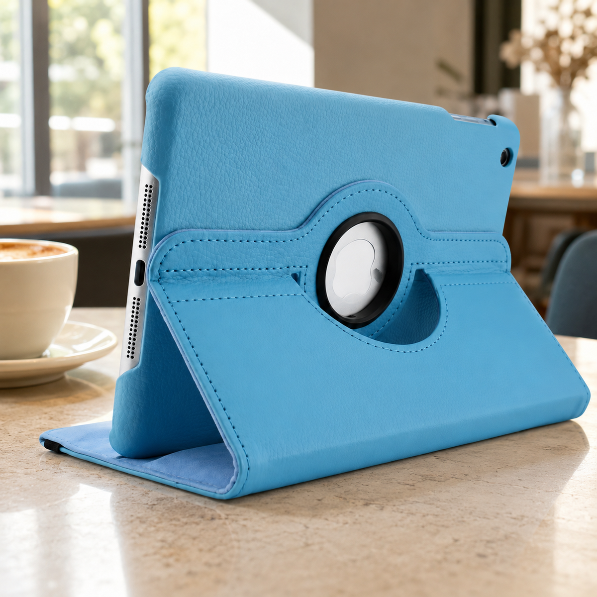 Premium 360 Rotating PU Leather iPad Case Smart Cover Auto Sleep Wake Shockproof Stand Multi Angle Tablet Protective Case Compatible with iPad