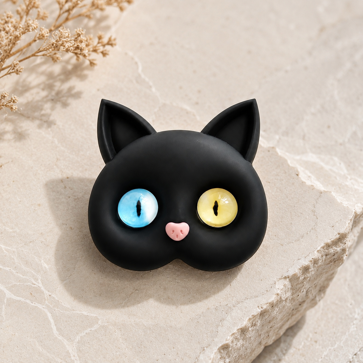 Premium 3D Cat Phone Grip Holder Korean INS Style Air Cushion Finger Ring Stand Foldable Rotating Anti Drop Smartphone Accessory Compatible with iPhone