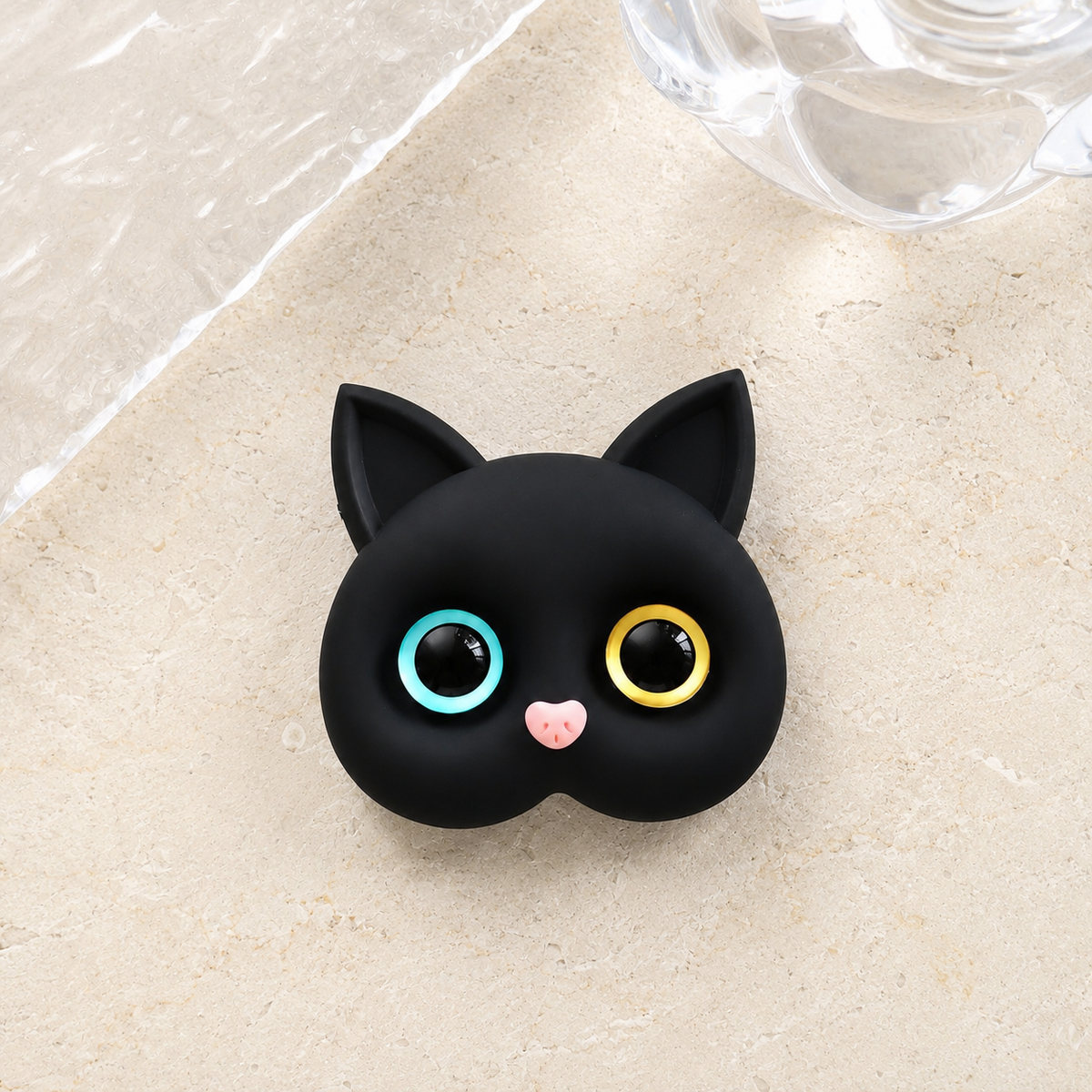 Premium 3D Cat Phone Grip Holder Korean INS Style Air Cushion Finger Ring Stand Foldable Rotating Anti Drop Smartphone Accessory Compatible with iPhone