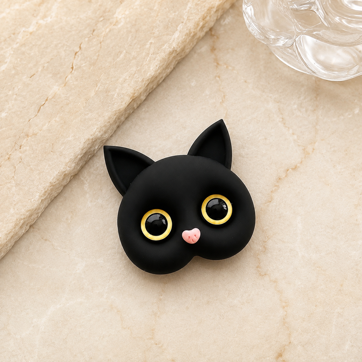 Premium 3D Cat Phone Grip Holder Korean INS Style Air Cushion Finger Ring Stand Foldable Rotating Anti Drop Smartphone Accessory Compatible with iPhone