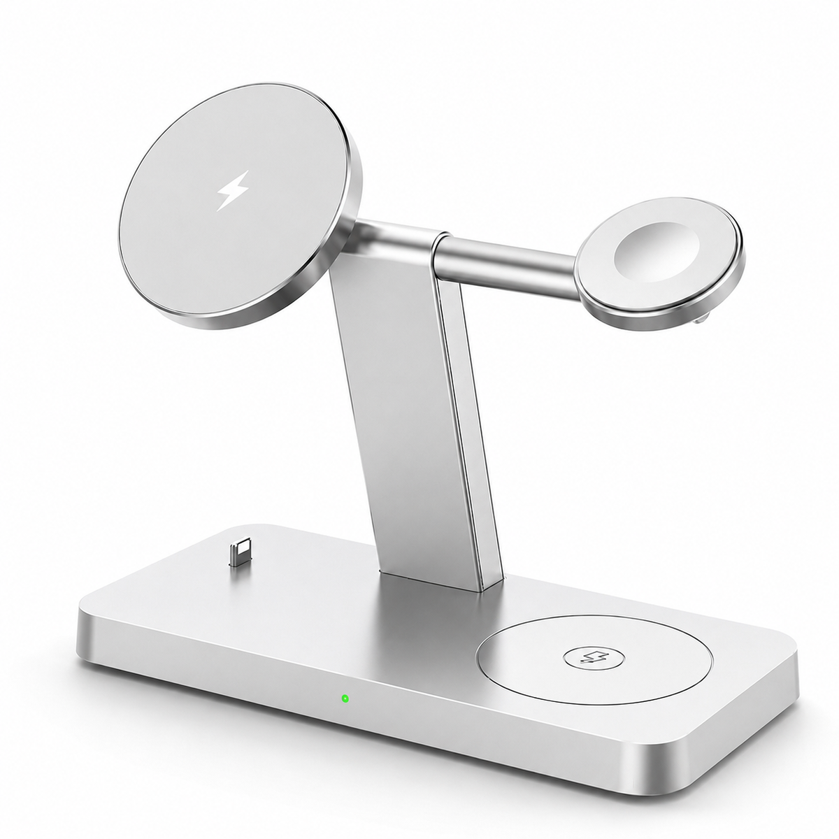 Premium 5 in 1 Magnetic Wireless Charging Station 30W Fast Qi Charger Foldable Stands LED Night Lights USB Type C Multi Devices Compatible with iPhone