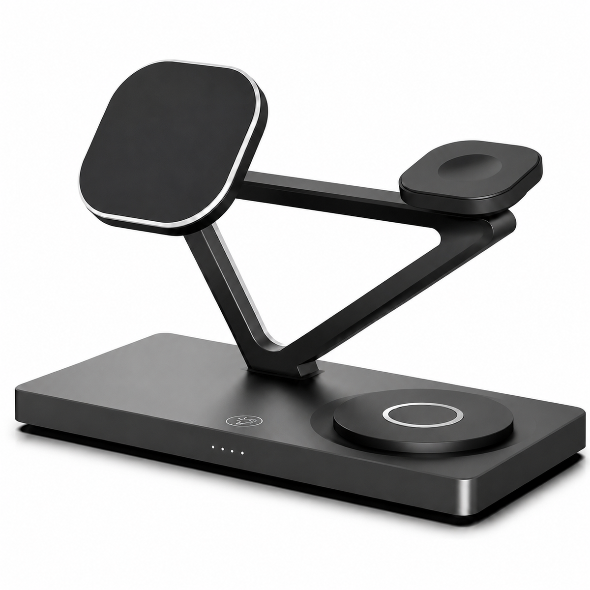 Premium 5 in 1 Magnetic Wireless Charging Station 30W Fast Qi Charger Foldable Stands LED Night Lights USB Type C Multi Devices Compatible with iPhone