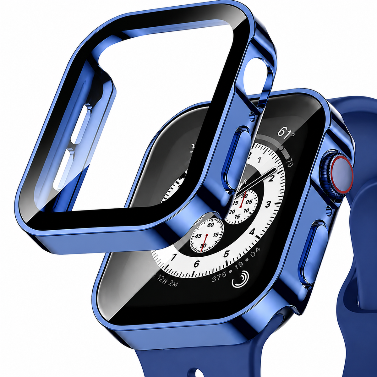 Premium Apple Watch Tempered Glass Case Full Coverage Screen Protector Shock Resistant Cover Scratch Resistant Slim Edge Protection Compatible with Apple Watch