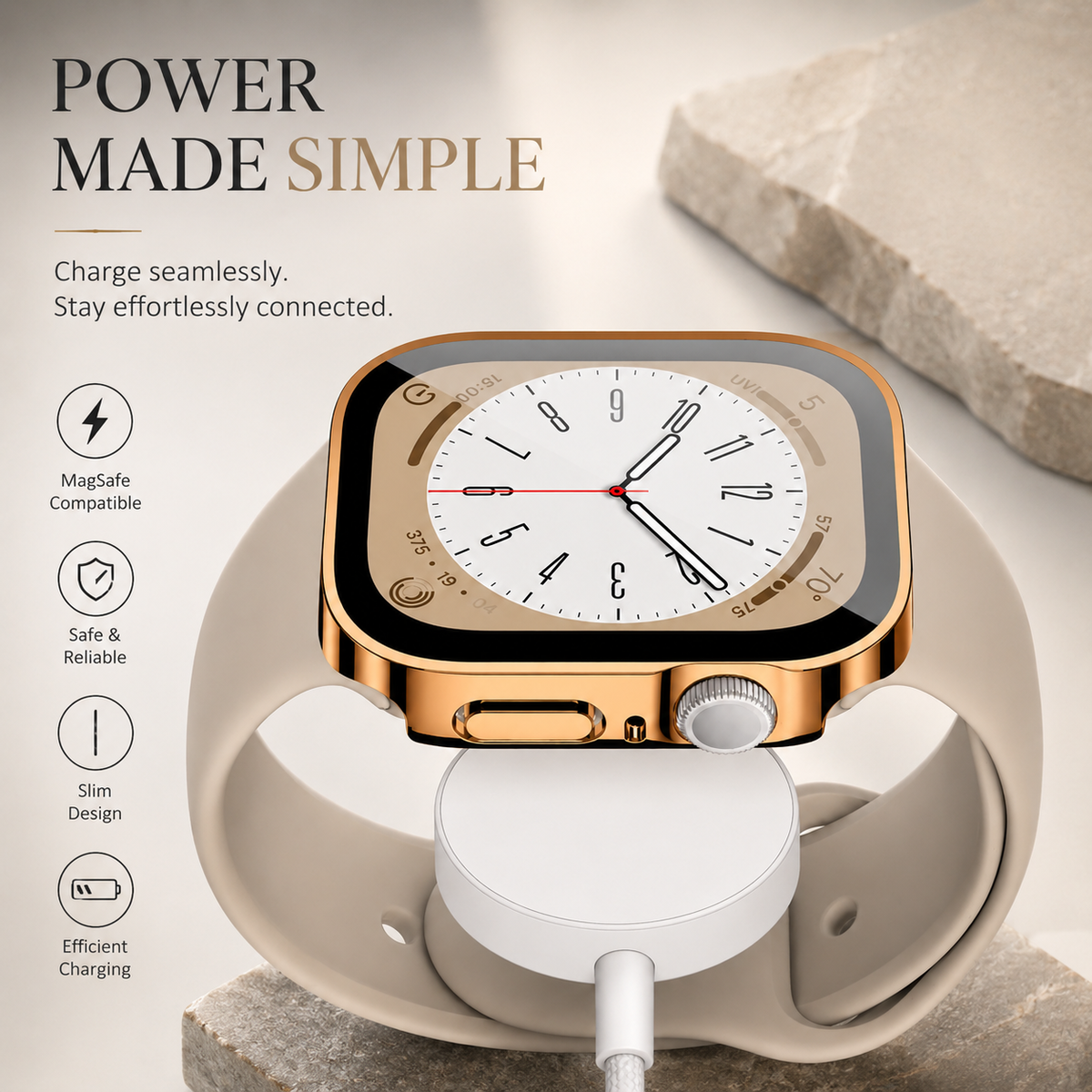 Premium Apple Watch Tempered Glass Case Full Coverage Screen Protector Shock Resistant Cover Scratch Resistant Slim Edge Protection Compatible with Apple Watch