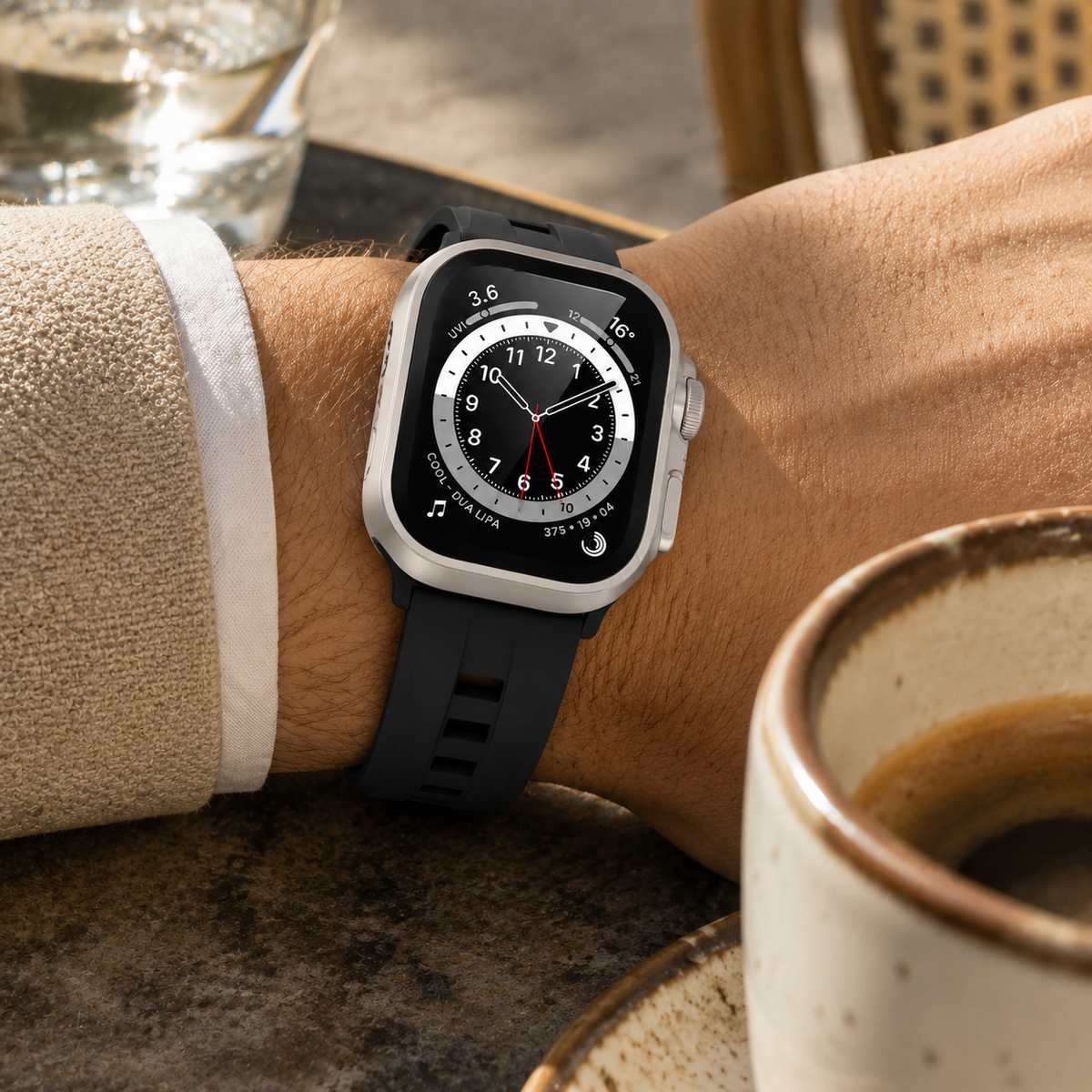 Premium Apple Watch Tempered Glass Case Full Coverage Screen Protector Shock Resistant Cover Scratch Resistant Slim Edge Protection Compatible with Apple Watch