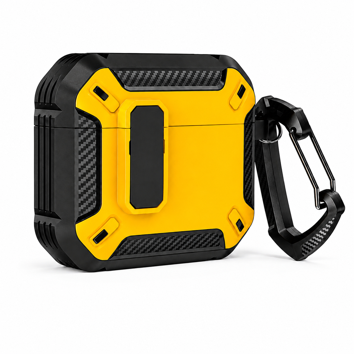 Premium Carbon Fiber AirPods Case Cover Shockproof TPU Protective Case Secure Lock Wireless Charging Anti Scratch Keychain Compatible with AirPods
