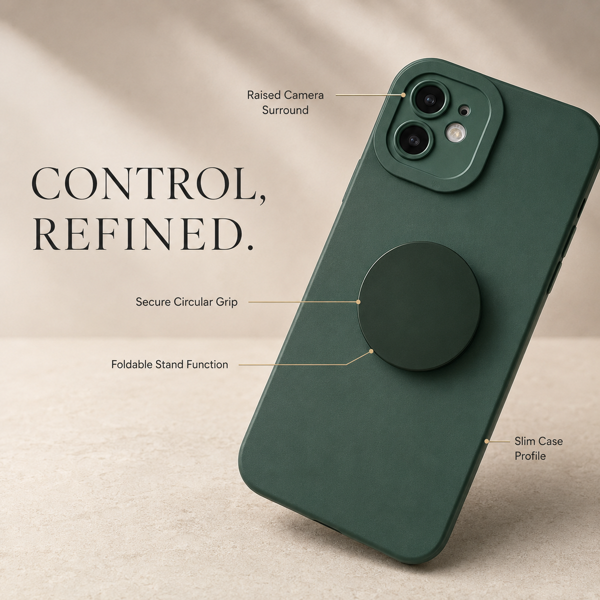 Premium Foldable Finger Ring Phone Holder Expandable Grip Stand Anti Slip Kickstand Round Socket Mount Adjustable Smartphone Holder Compatible with iPhone