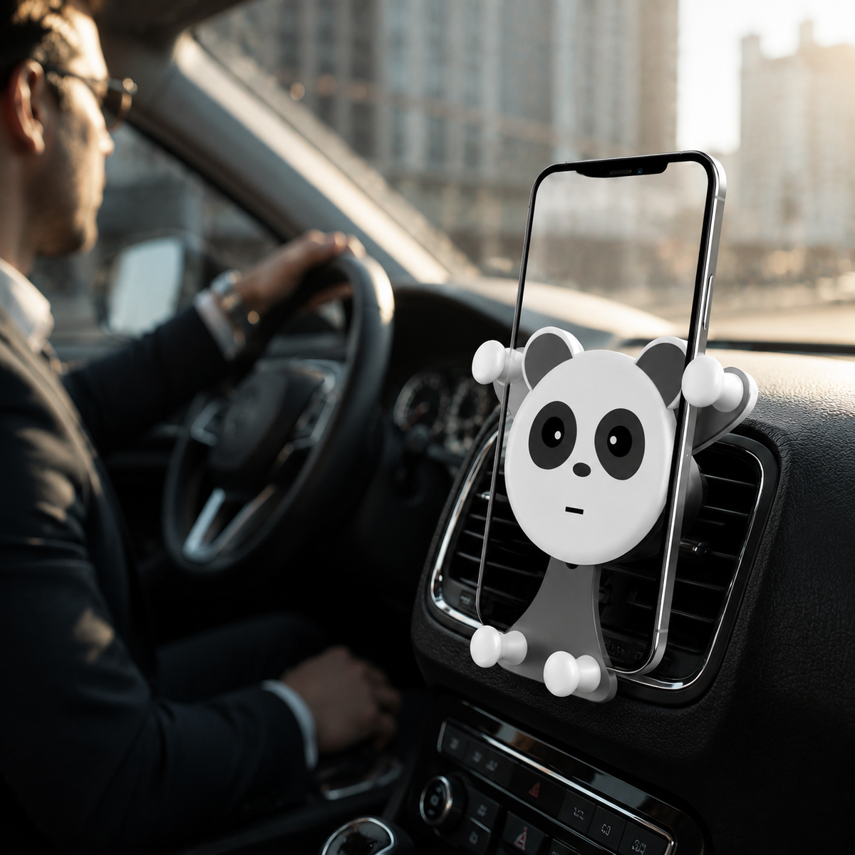 Premium Gravity Car Phone Holder Auto Lock Air Vent Mount Hands Free Smartphone Stand Anti Slip GPS Car Mount Adjustable Stable Compatible with iPhone