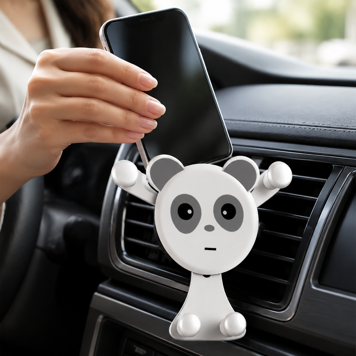 Premium Gravity Car Phone Holder Auto Lock Air Vent Mount Hands Free Smartphone Stand Anti Slip GPS Car Mount Adjustable Stable Compatible with iPhone