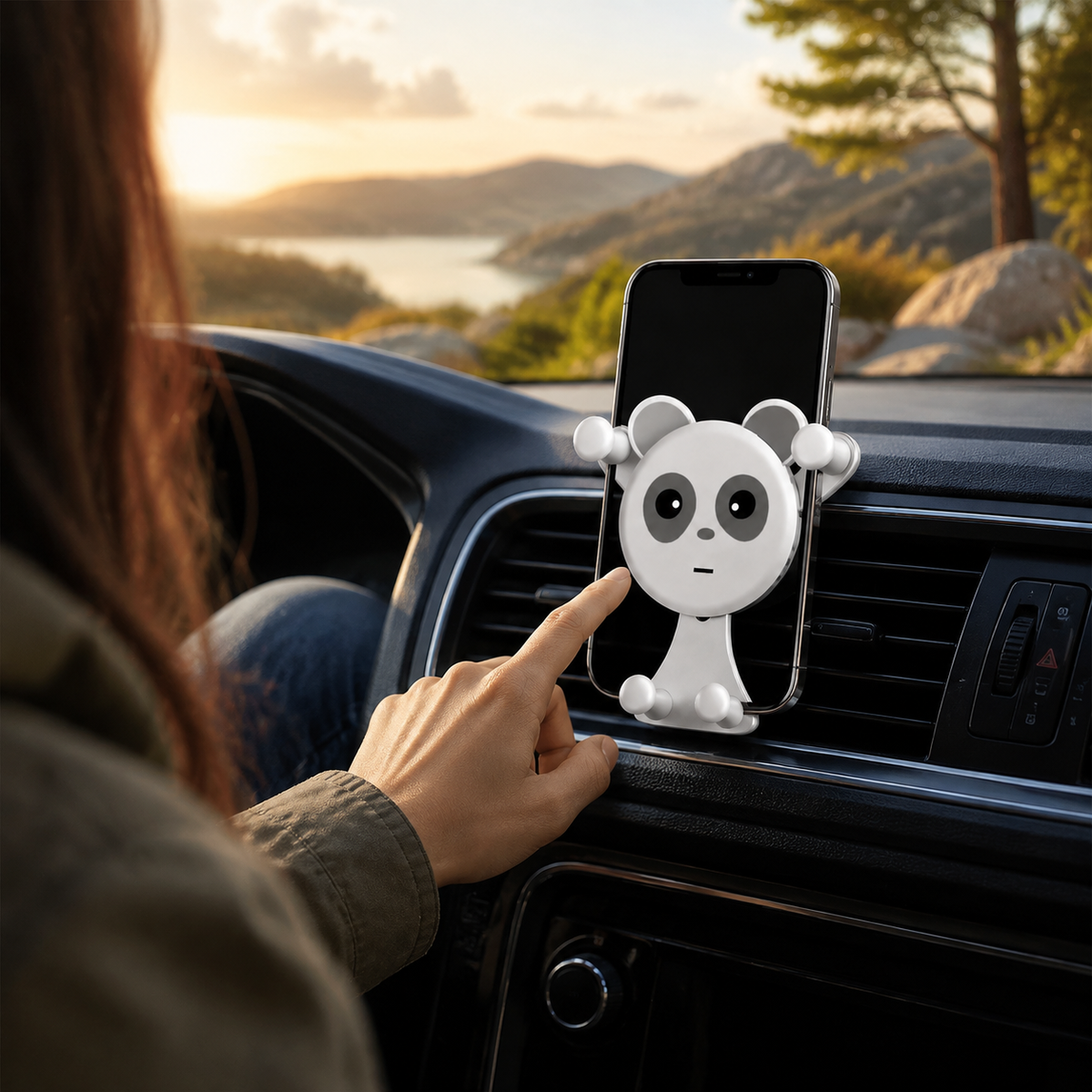 Premium Gravity Car Phone Holder Auto Lock Air Vent Mount Hands Free Smartphone Stand Anti Slip GPS Car Mount Adjustable Stable Compatible with iPhone