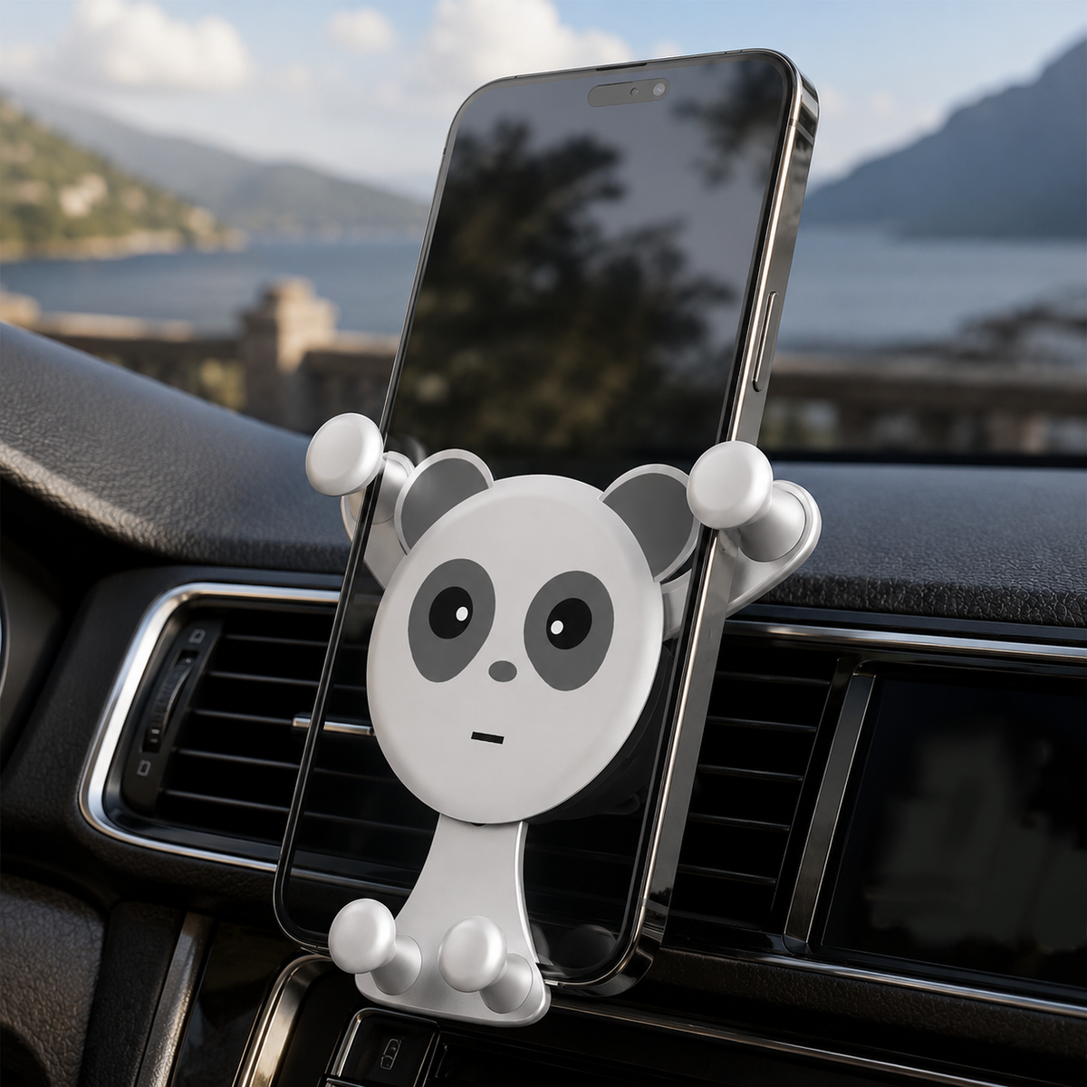 Premium Gravity Car Phone Holder Auto Lock Air Vent Mount Hands Free Smartphone Stand Anti Slip GPS Car Mount Adjustable Stable Compatible with iPhone