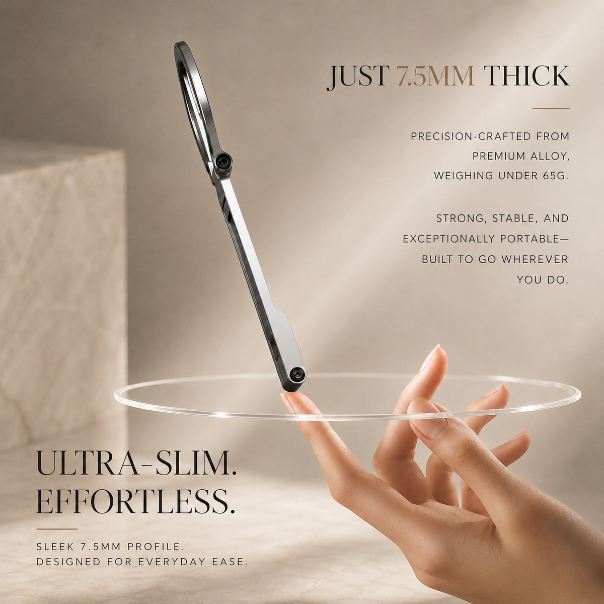 Premium MagSafe Magnetic Phone Tripod Stand Ultra Slim Pocket Phone Holder N52 Magnetic Grip 360 Adjustable Stand Compatible with iPhone