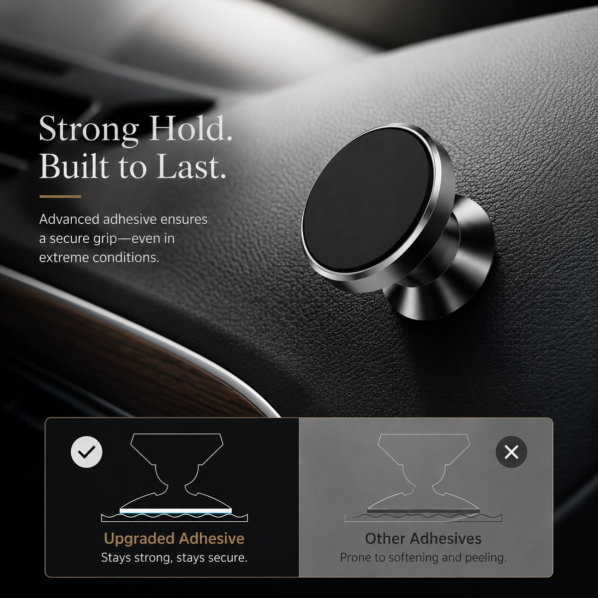 Premium Magnetic Car Phone Holder Strong Magnet Dashboard Air Vent Mount 360 Rotation GPS Stand Hands Free Smartphone Holder Compatible with iPhone