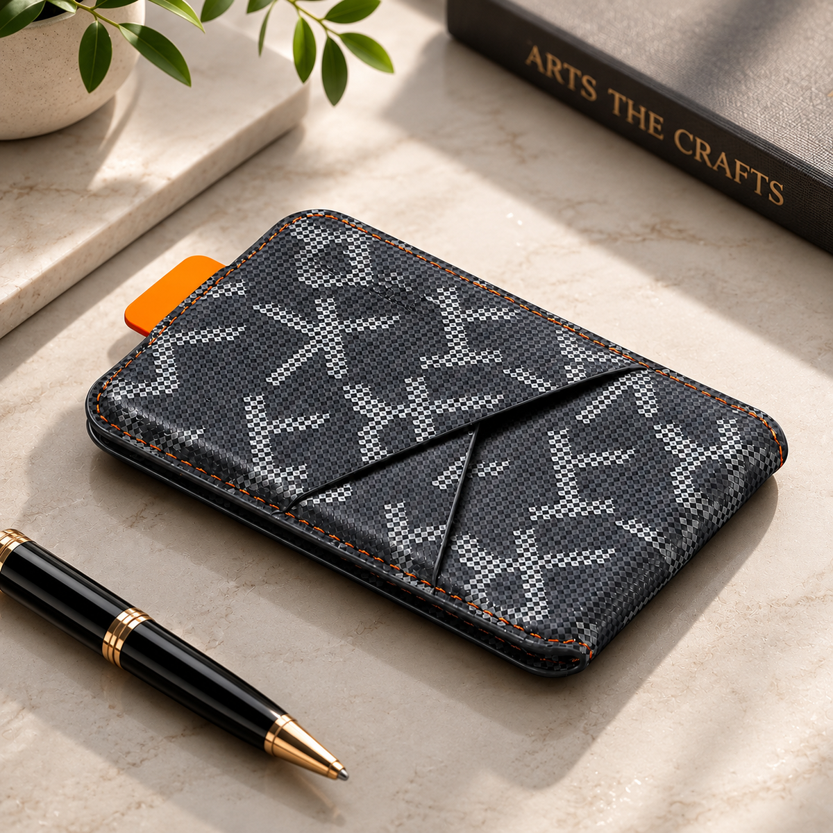 Premium Magnetic Leather Wallet Card Holder MagSafe Card Wallet Strong Magnetic Card Holder Cash Storage RFID Style Compatible with iPhone