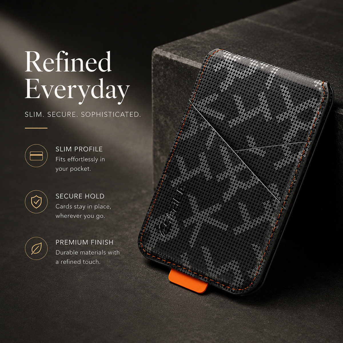 Premium Magnetic Leather Wallet Card Holder MagSafe Card Wallet Strong Magnetic Card Holder Cash Storage RFID Style Compatible with iPhone
