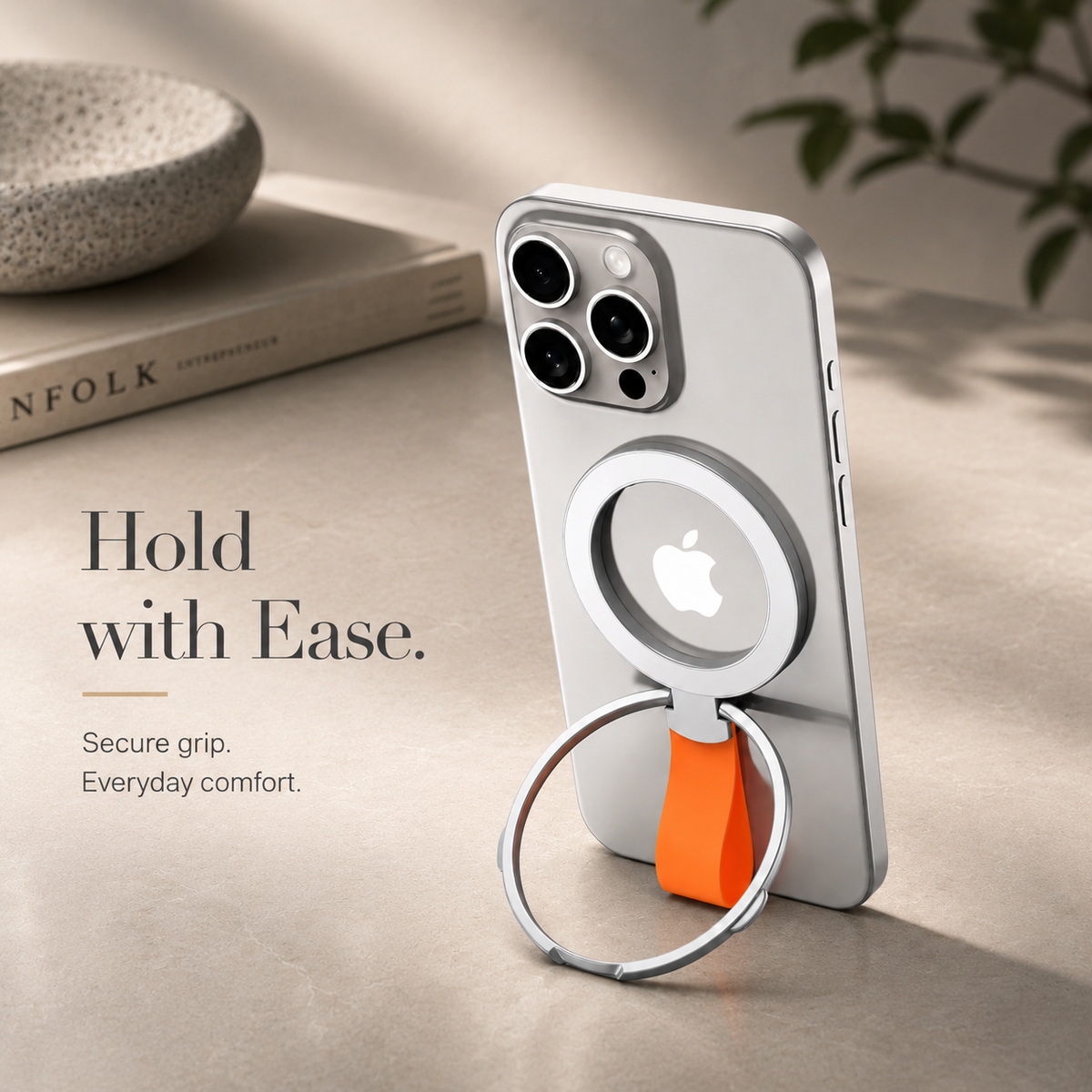 Premium Magnetic Phone Grip Stand MagSafe Finger Ring Holder Hand Strap Kickstand Magnetic Phone Holder Car Mount Desk Stand Compatible with iPhone