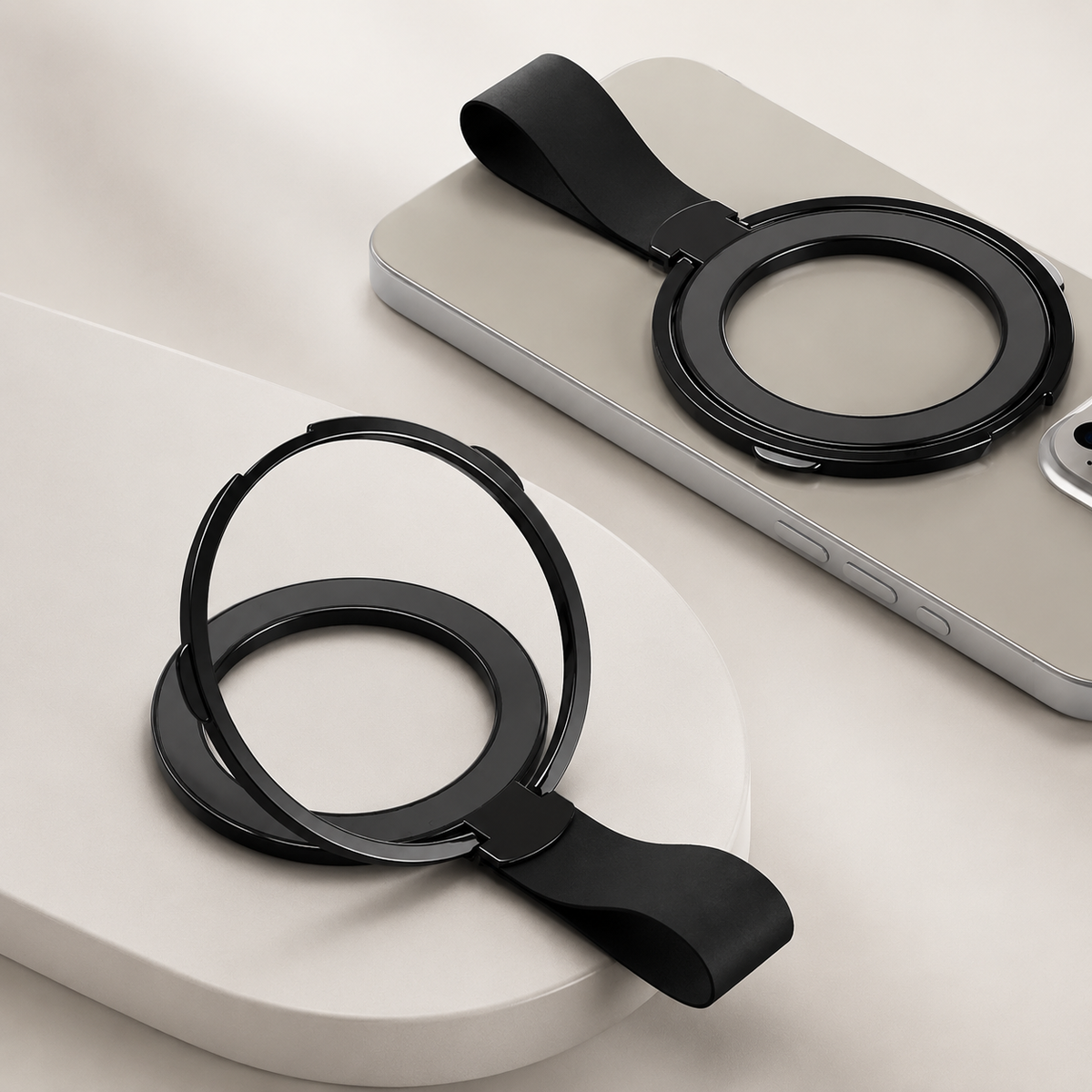 Premium Magnetic Phone Grip Stand MagSafe Finger Ring Holder Hand Strap Kickstand Magnetic Phone Holder Car Mount Desk Stand Compatible with iPhone