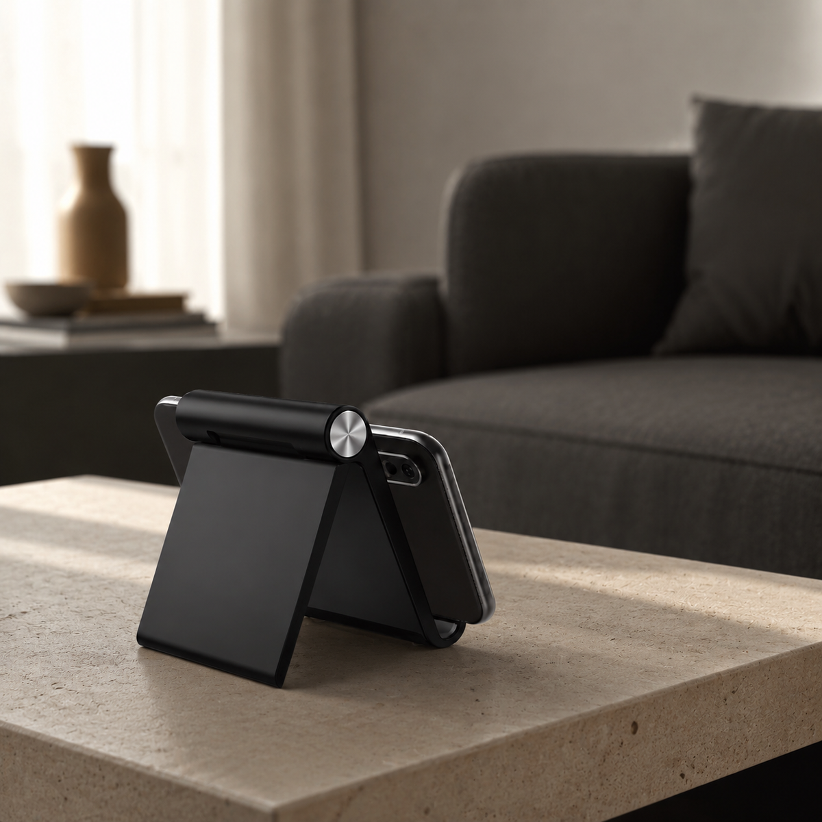 Premium Magnetic Phone Holder Stand Adjustable Foldable Desk Stand Anti Slip Mobile Holder Ergonomic Viewing Stand Strong Magnetic Support Compatible with iPhone