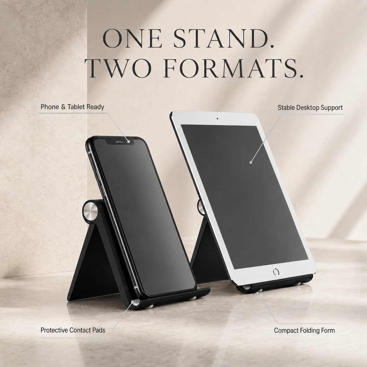 Premium Magnetic Phone Holder Stand Adjustable Foldable Desk Stand Anti Slip Mobile Holder Ergonomic Viewing Stand Strong Magnetic Support Compatible with iPhone