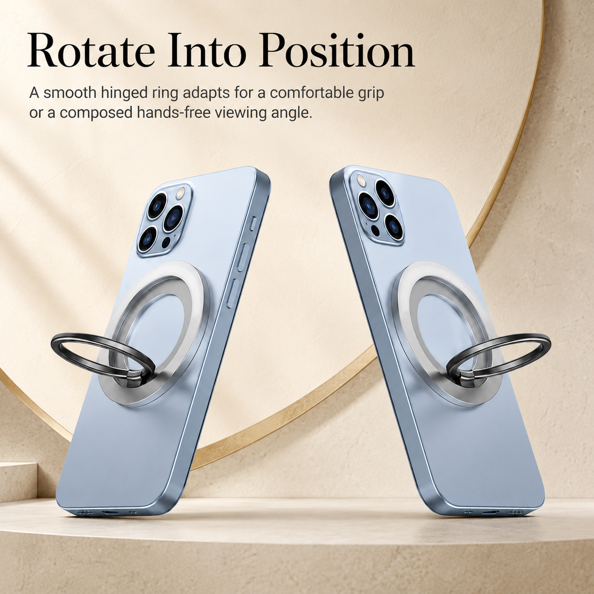 Premium Magnetic Phone Ring Holder for MagSafe 360 Rotating Grip Stand Detachable Foldable Finger Holder Kickstand Slim Compatible with iPhone Compact