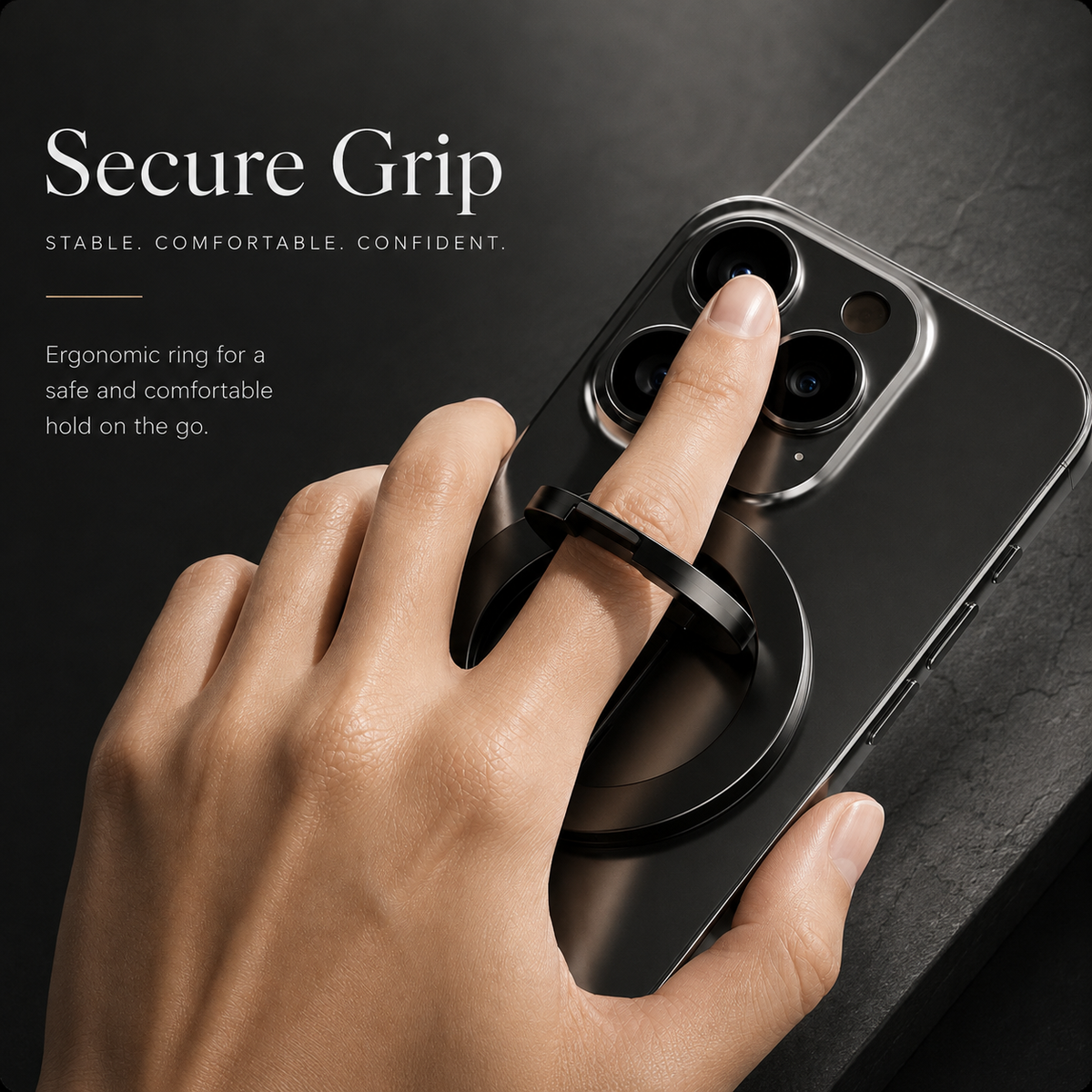 Premium Magnetic Ring Holder MagSafe Phone Grip Stand Double Sided Magnetic Finger Ring Holder Dual Magnet Kickstand Compatible with iPhone