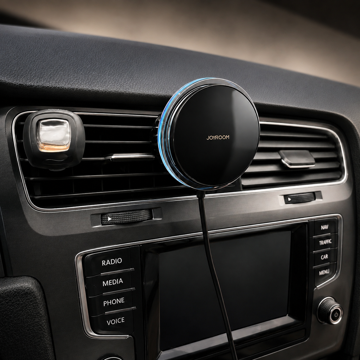 Premium Magnetic Wireless Car Phone Holder Fast Charging Mount 360 Rotating Dashboard Air Vent Stand MagSafe Compatible Smartphone Holder Compatible with iPhone