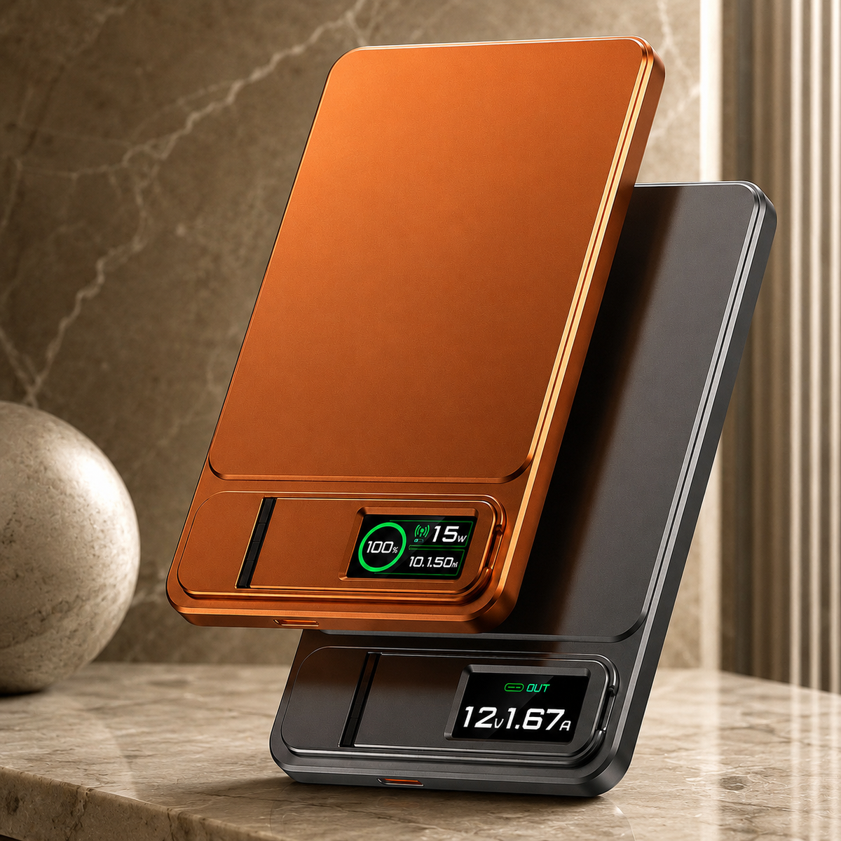 Premium Magnetic Wireless Power Bank Fast Charging Portable Battery Digital Display Metal Shell USB C Wireless Charger Two Way Charging Compatible with iPhone