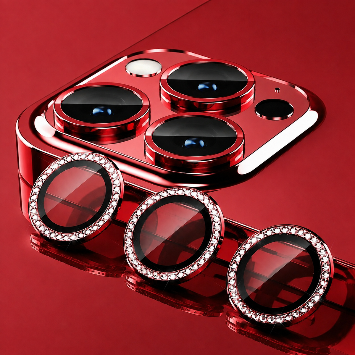 Premium Metal Camera Lens Protector Tempered Glass Scratch Resistant Shockproof Anti Dust Protective Ring Slim Camera Cover Compatible with iPhone Pro