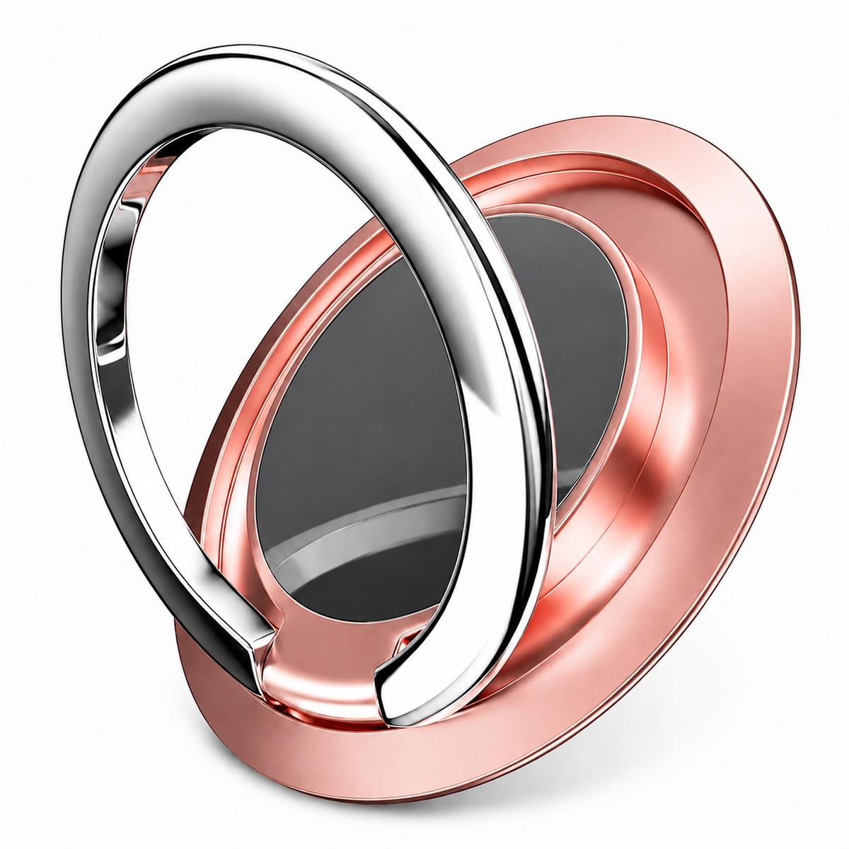 Premium Metal Finger Ring Phone Holder 180 Rotating Grip Stand Foldable Kickstand Adhesive Smartphone Holder Zinc Alloy Universal Compatible with iPhone