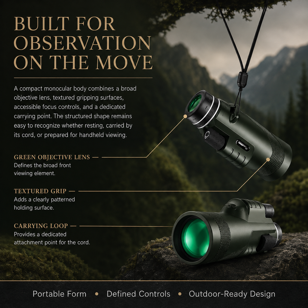 Premium Portable Zoom HD Monocular Telescope 80x100 High Power Scope FMC BAK4 Optics Phone Adapter Tripod Long Range Outdoor Travel Compatible with iPhone