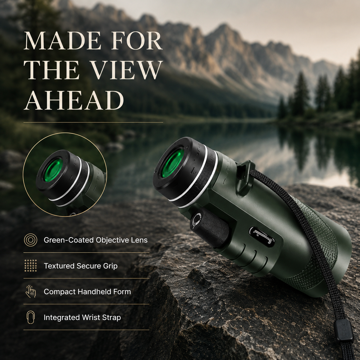 Premium Portable Zoom HD Monocular Telescope 80x100 High Power Scope FMC BAK4 Optics Phone Adapter Tripod Long Range Outdoor Travel Compatible with iPhone
