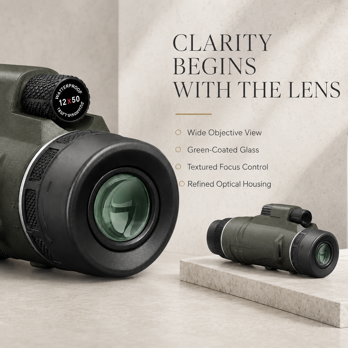 Premium Portable Zoom HD Monocular Telescope 80x100 High Power Scope FMC BAK4 Optics Phone Adapter Tripod Long Range Outdoor Travel Compatible with iPhone