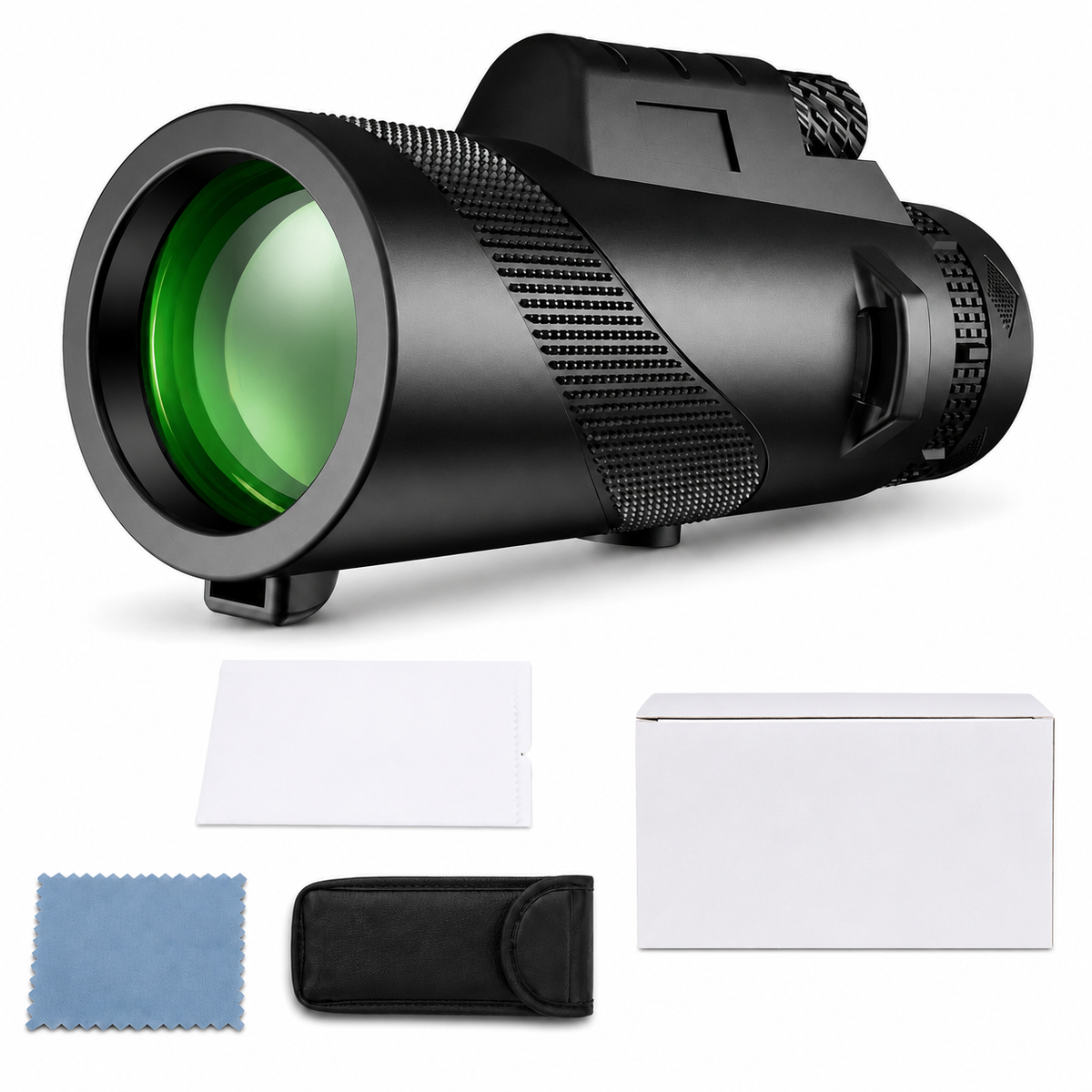 Premium Portable Zoom HD Monocular Telescope 80x100 High Power Scope FMC BAK4 Optics Phone Adapter Tripod Long Range Outdoor Travel Compatible with iPhone