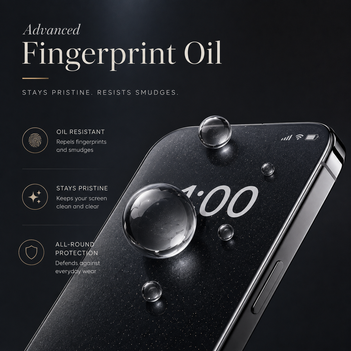 Premium Privacy Screen Protector Anti Spy Tempered Glass HD Display Fingerprint Resistant Scratch Resistant Shatter Protection Compatible with iPhone