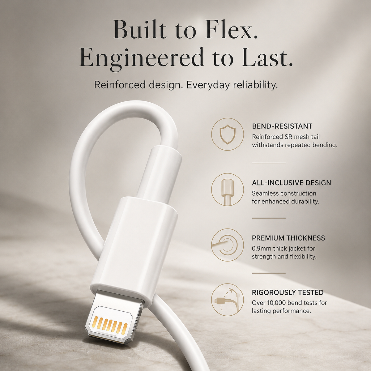 Premium USB C PD Fast Charging Cable 35W Data Sync Cord 2.4A Fast Charge TPE TPU Durable Cable Reliable Power Transfer Compatible with iPhone