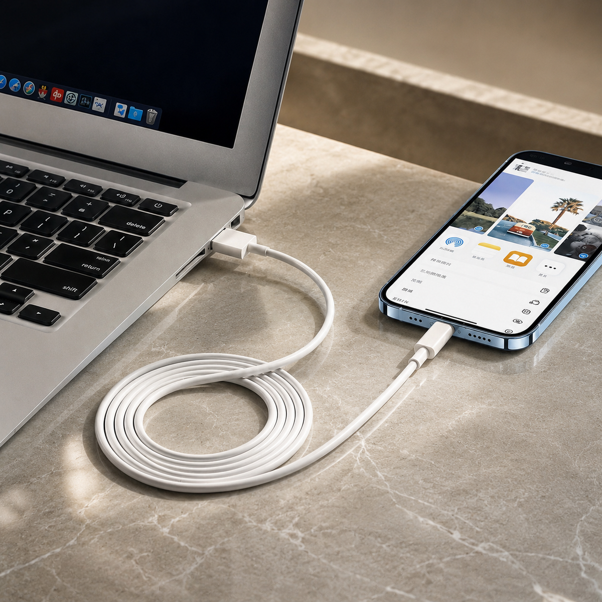 Premium USB C PD Fast Charging Cable 35W Data Sync Cord 2.4A Fast Charge TPE TPU Durable Cable Reliable Power Transfer Compatible with iPhone