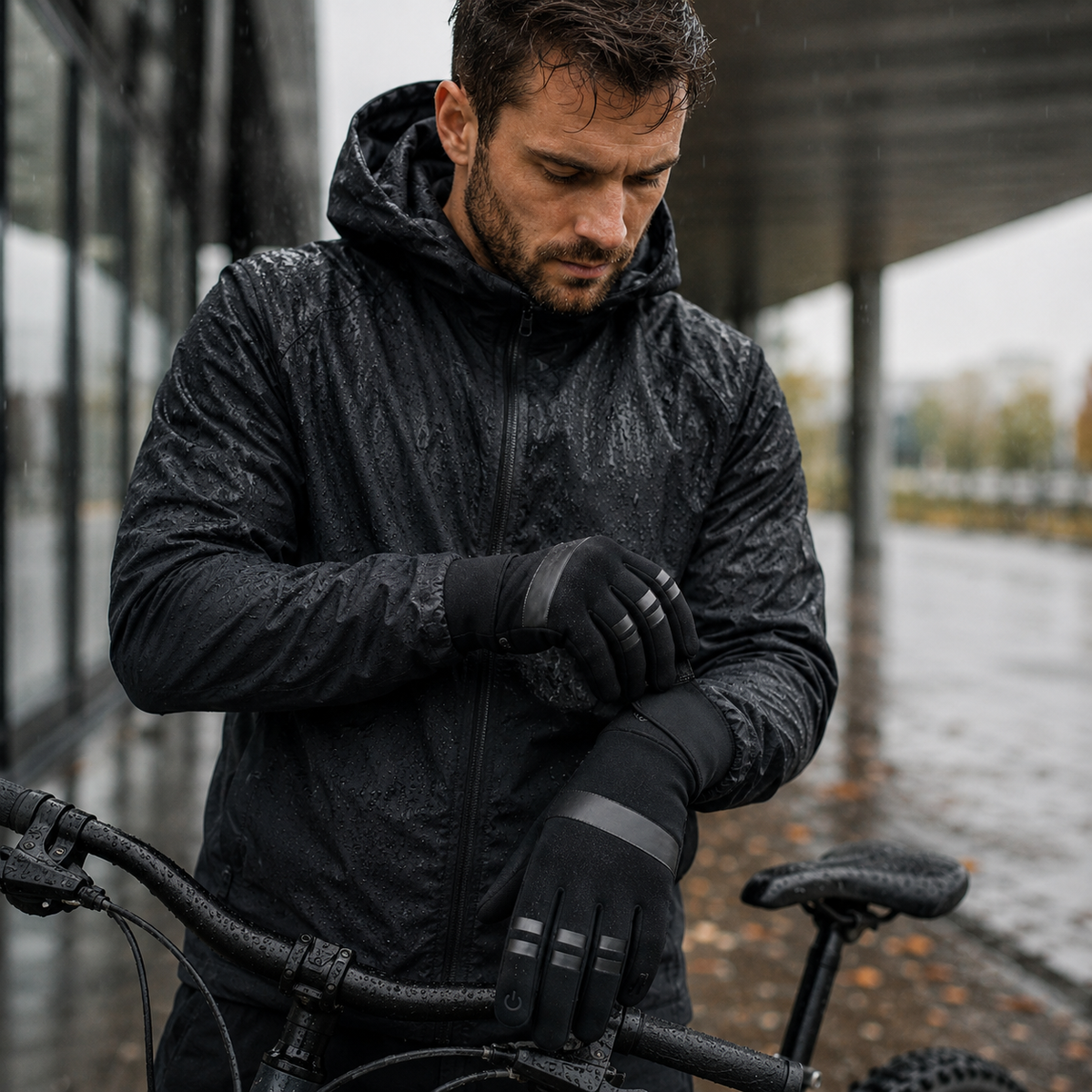 Premium Winter Cycling Gloves Waterproof Thermal Touchscreen Windproof Anti Slip 3M Insulated Sports Riding Gloves Unisex Compatible with iPhone Lined