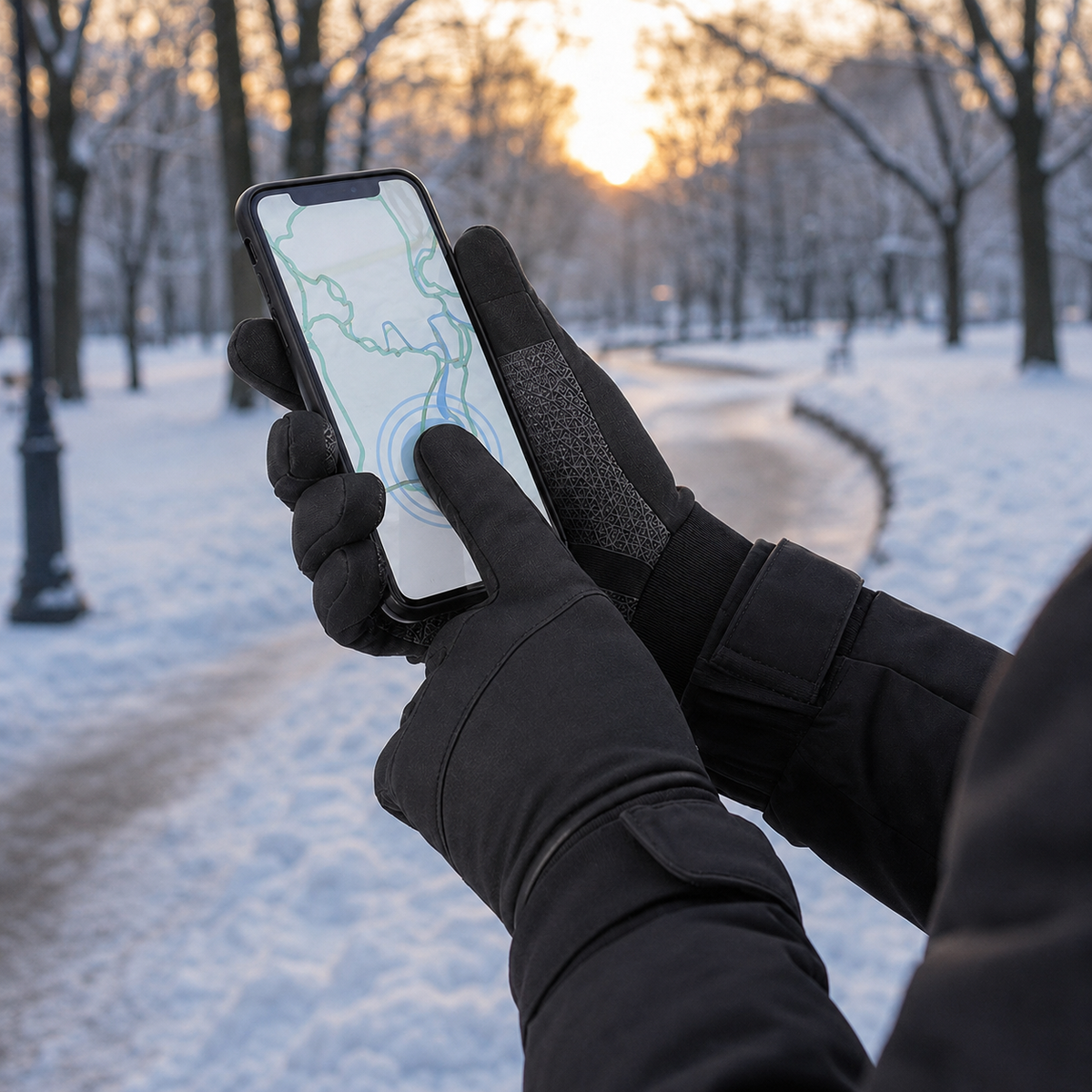Premium Winter Cycling Gloves Waterproof Thermal Touchscreen Windproof Anti Slip 3M Insulated Sports Riding Gloves Unisex Compatible with iPhone Lined