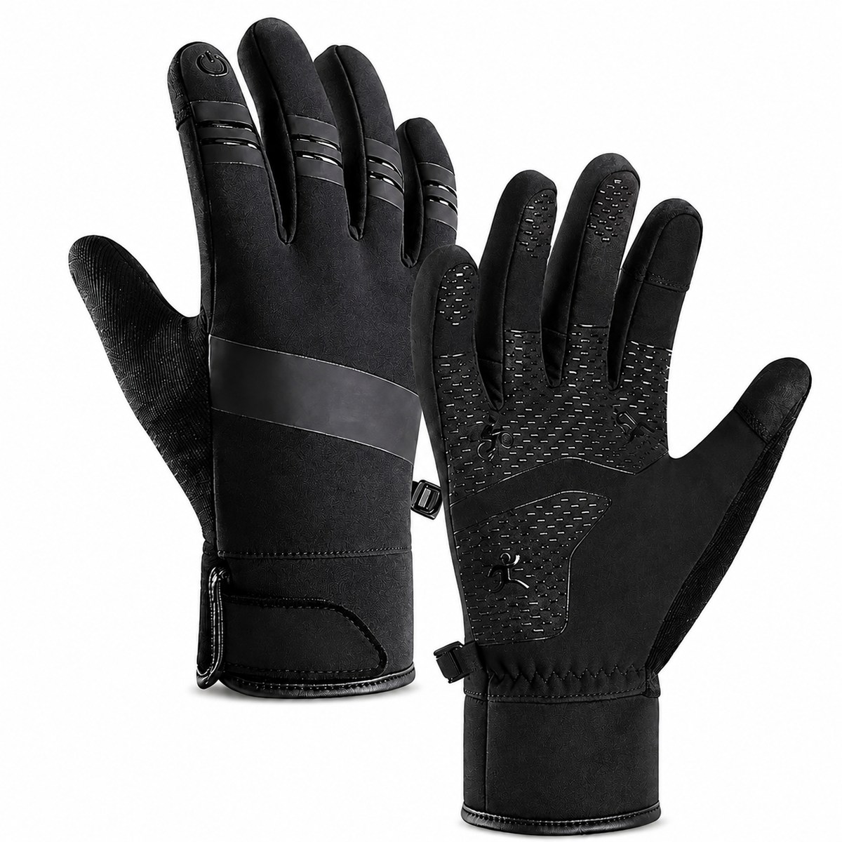 Premium Winter Cycling Gloves Waterproof Thermal Touchscreen Windproof Anti Slip 3M Insulated Sports Riding Gloves Unisex Compatible with iPhone Lined