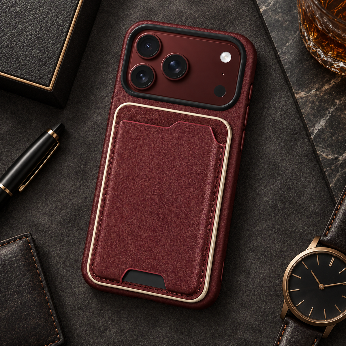 Premium iPhone Case 2 in 1 Detachable Card Holder MagSafe Magnetic Leather Foldable Shockproof Slim Wallet Comfortable Grip Protective Cover Case