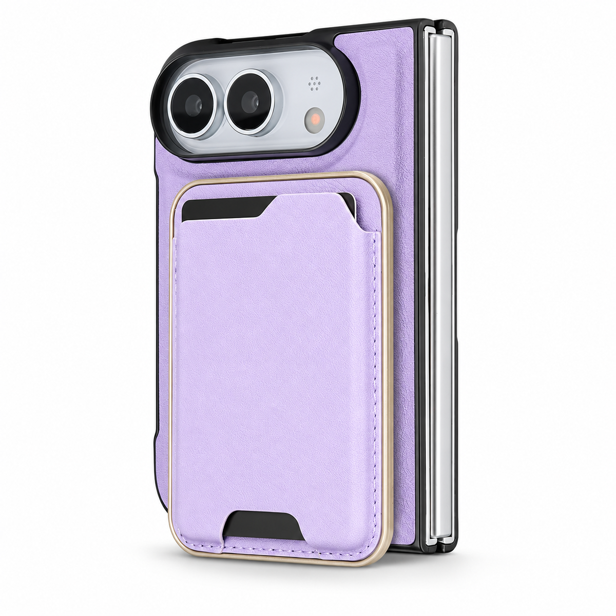 Premium iPhone Case 2 in 1 Detachable Card Holder MagSafe Magnetic Leather Foldable Shockproof Slim Wallet Comfortable Grip Protective Cover Case