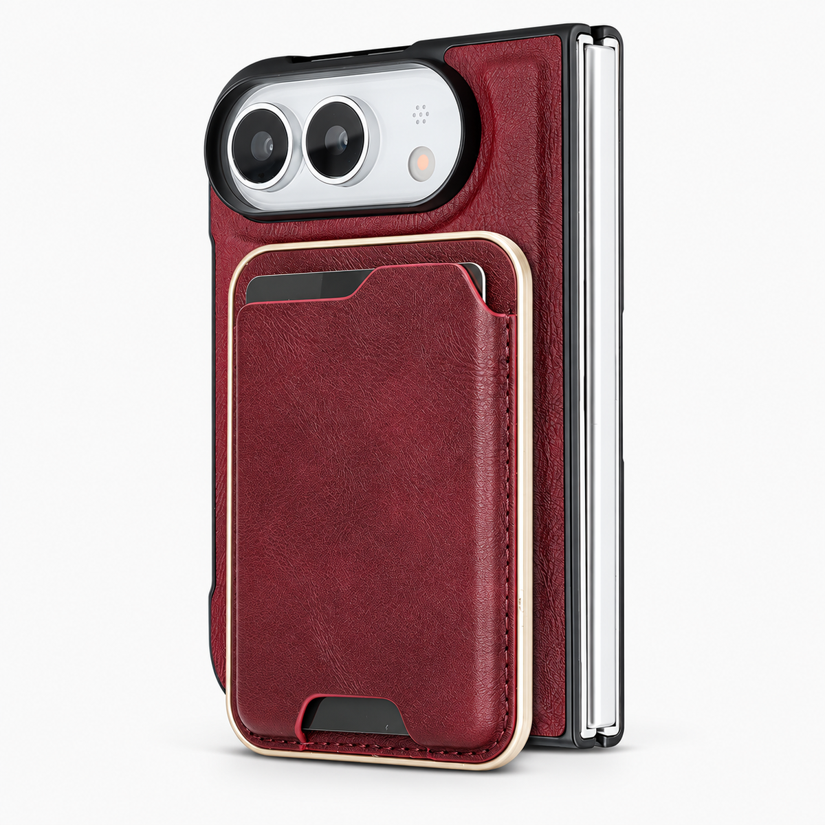 Premium iPhone Case 2 in 1 Detachable Card Holder MagSafe Magnetic Leather Foldable Shockproof Slim Wallet Comfortable Grip Protective Cover Case