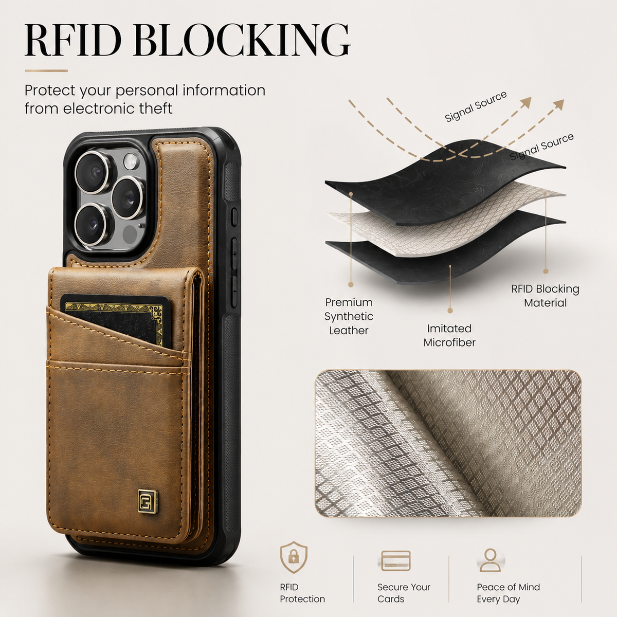 Premium iPhone Case 2-in-1 Magnetic Detachable Wallet Flip Cover PU Leather Card Holder Cash Pocket Wrist Strap Shockproof Full Protection Slim Design