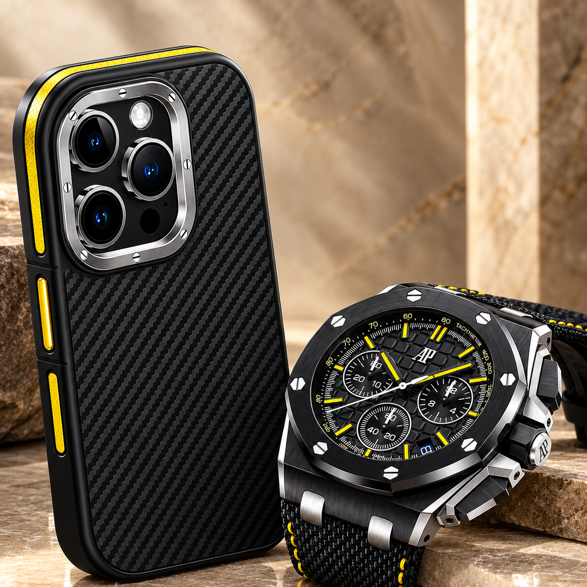 Premium iPhone Case 600D Kevlar Series Magnetic Cover Metal Camera Ring Half Wrapped Dual Layer Carbon Fiber Shockproof Slim Protective Design