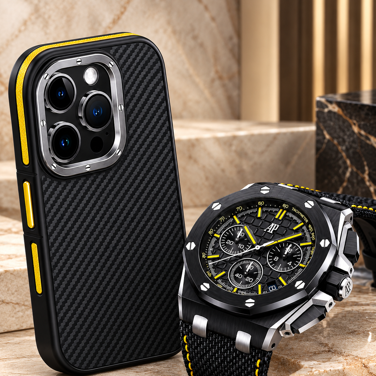 Premium iPhone Case 600D Kevlar Series Magnetic Cover Metal Camera Ring Half Wrapped Dual Layer Carbon Fiber Shockproof Slim Protective Design