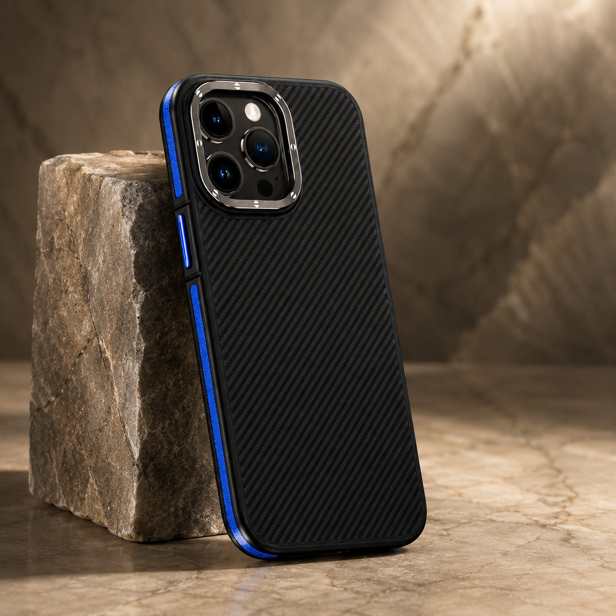 Premium iPhone Case 600D Kevlar Series Magnetic Cover Metal Camera Ring Half Wrapped Dual Layer Carbon Fiber Shockproof Slim Protective Design