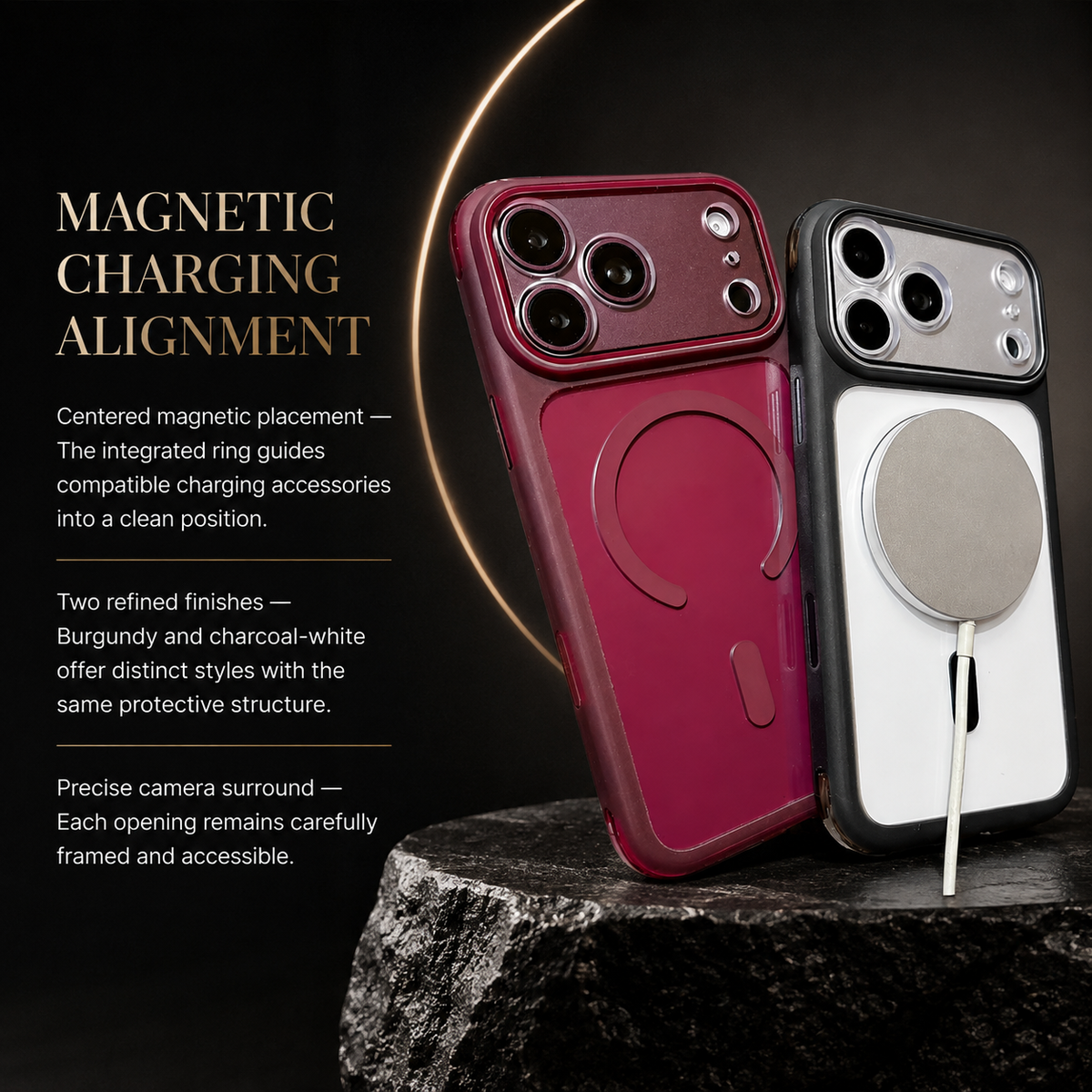 Premium iPhone Case Air Cushion Magnetic Clear Shockproof PC TPU Precision Cutout Anti Drop Transparent Slim Protective Bumper Phone Cover Case Design